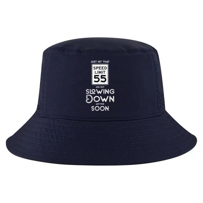 55th Birthday Idea Speed Limit Sign 55 mph Funny Driving Cool Comfort Performance Bucket Hat