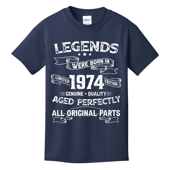 50th Birthday Legends Were Born In 1974 Kids T-Shirt