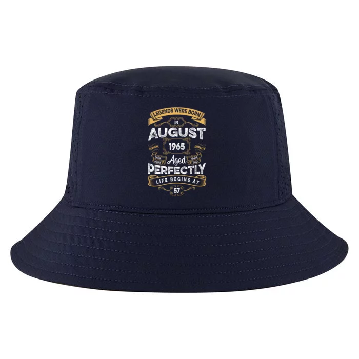 57th Birthday Legends Were Born In August 1965 Gift Cool Comfort Performance Bucket Hat