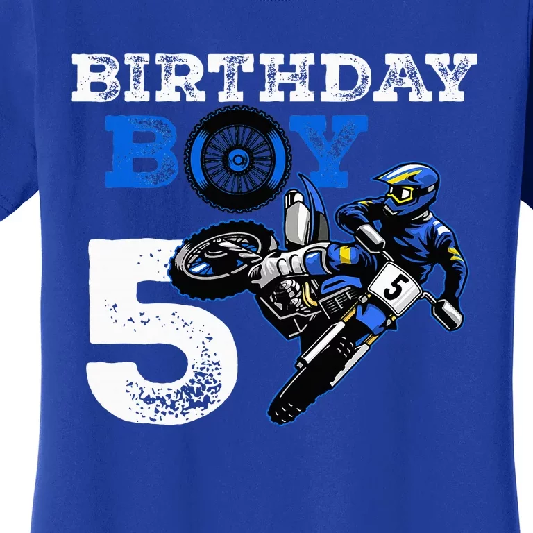 5th Birthday Motocross Mx Dirt Bike 5 Year Old Funny B Day Women's T-Shirt