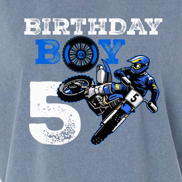 5th Birthday Motocross Mx Dirt Bike 5 Year Old Funny B Day Garment-Dyed Women's Muscle Tee