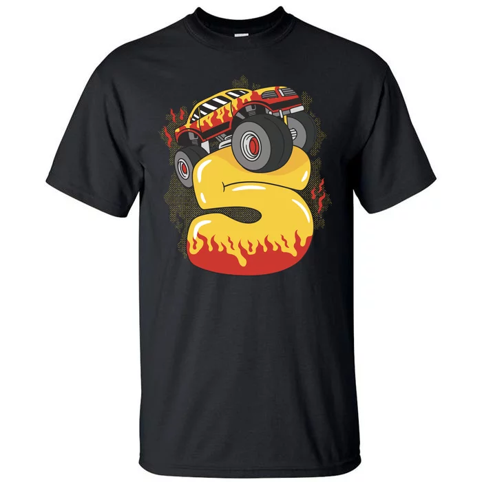 5th Birthday Monster Truck Tall T-Shirt