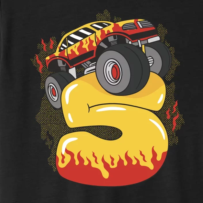 5th Birthday Monster Truck ChromaSoft Performance T-Shirt