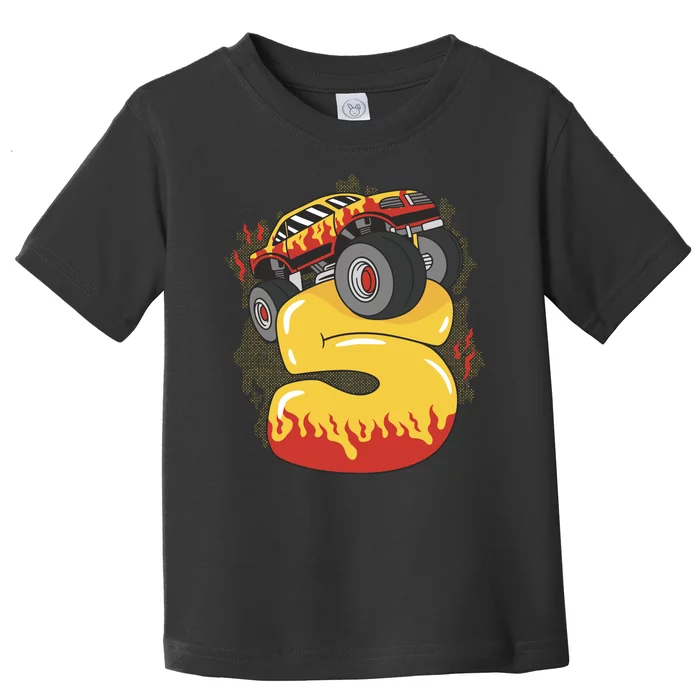 5th Birthday Monster Truck Toddler T-Shirt