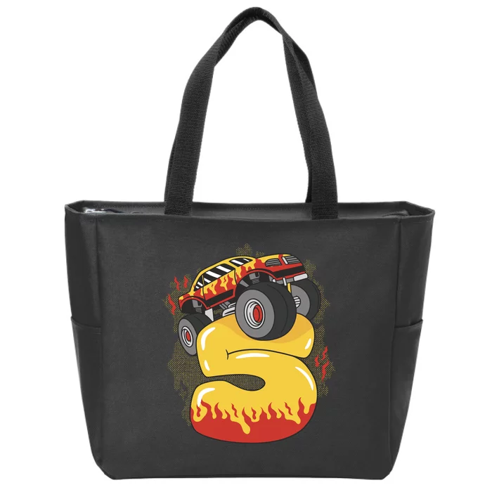 5th Birthday Monster Truck Zip Tote Bag