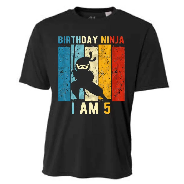 5th Birthday Ninja 5 Year Old Birthday Cooling Performance Crew T-Shirt