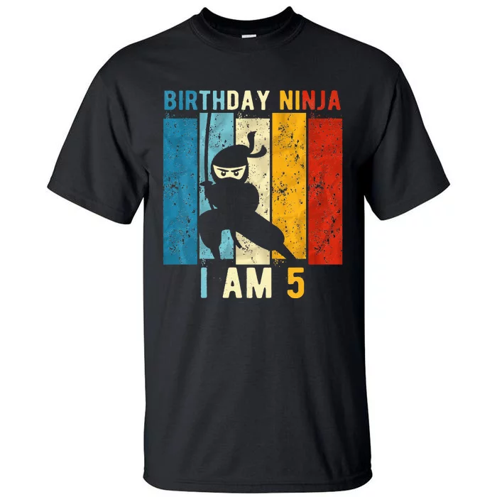 5th Birthday Ninja 5 Year Old Birthday Tall T-Shirt