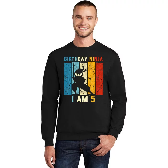 5th Birthday Ninja 5 Year Old Birthday Tall Sweatshirt