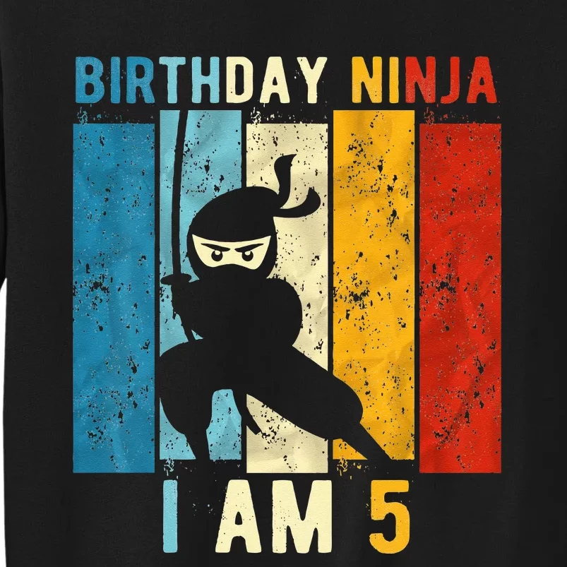 5th Birthday Ninja 5 Year Old Birthday Tall Sweatshirt