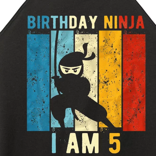 5th Birthday Ninja 5 Year Old Birthday Women’s Perfect Tri Rocker Tank