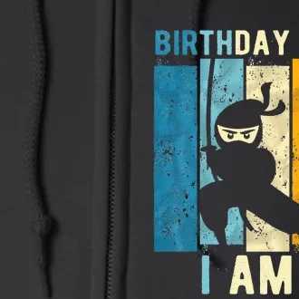 5th Birthday Ninja 5 Year Old Birthday Full Zip Hoodie