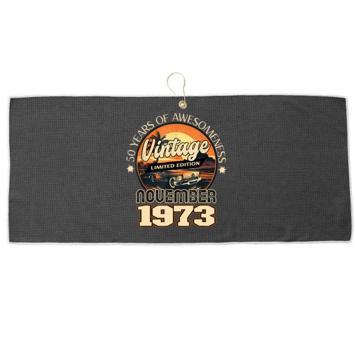 50th Birthday November 1973 Vintage 50 Years Old Gag Large Microfiber Waffle Golf Towel