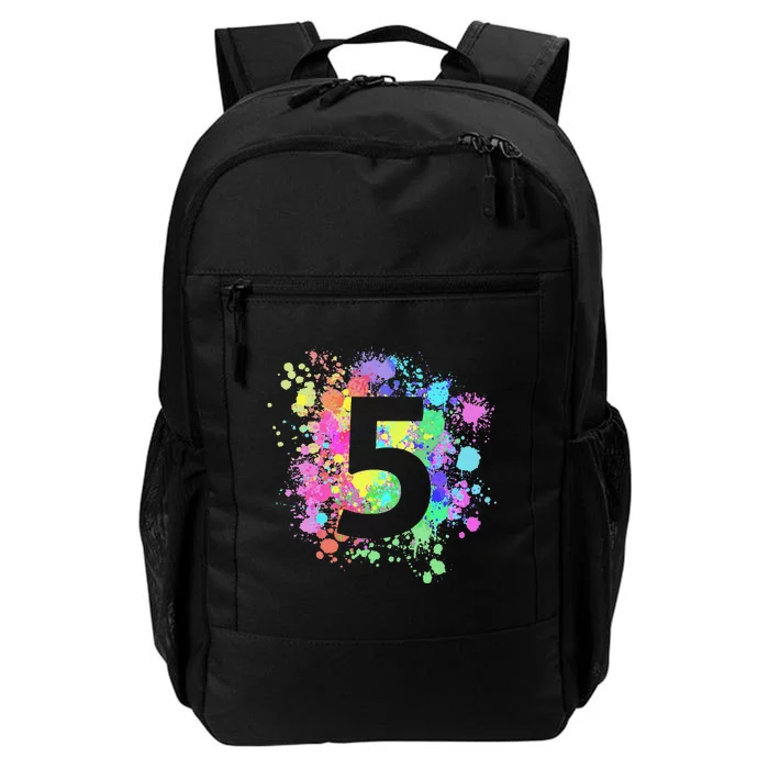 5th Birthday Paint Splashes Splatter Colorful Art Daily Commute Backpack