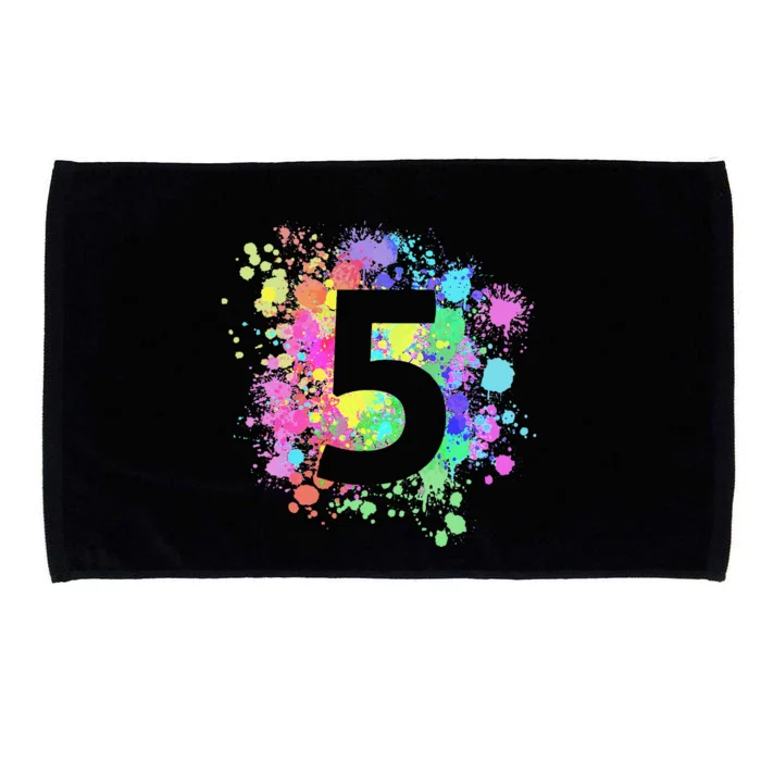 5th Birthday Paint Splashes Splatter Colorful Art Microfiber Hand Towel