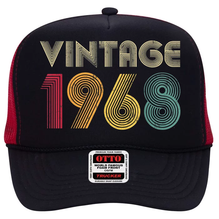 55th Birthday Present Gift 1968 Vintage  Wo 55 Years Old High Crown Mesh Trucker Hat