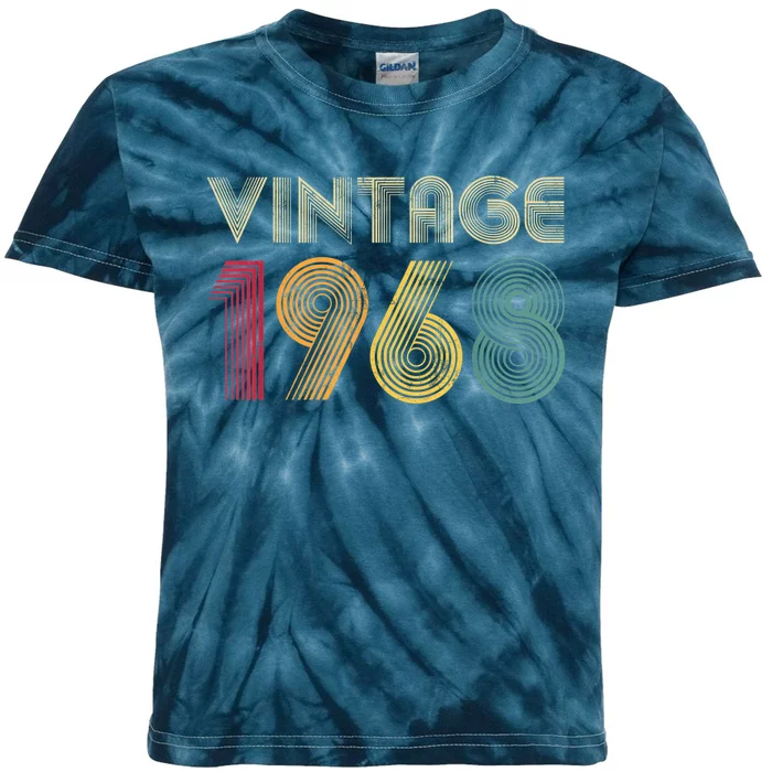 55th Birthday Present Gift 1968 Vintage  Wo 55 Years Old Kids Tie-Dye T-Shirt