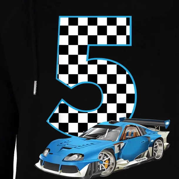 5th Birthday Racing Car 5 Year Old Gift Womens Funnel Neck Pullover Hood