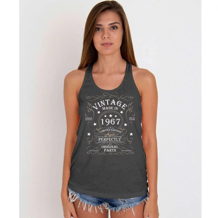 57th Birthday Retro Limited Edition Man Woman Vintage 1967 Women's Knotted Racerback Tank