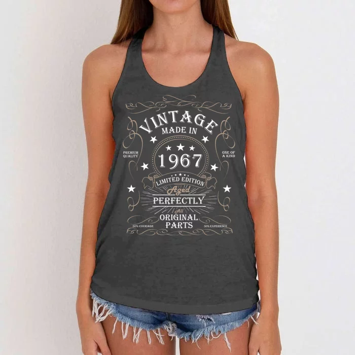 57th Birthday Retro Limited Edition Man Woman Vintage 1967 Women's Knotted Racerback Tank