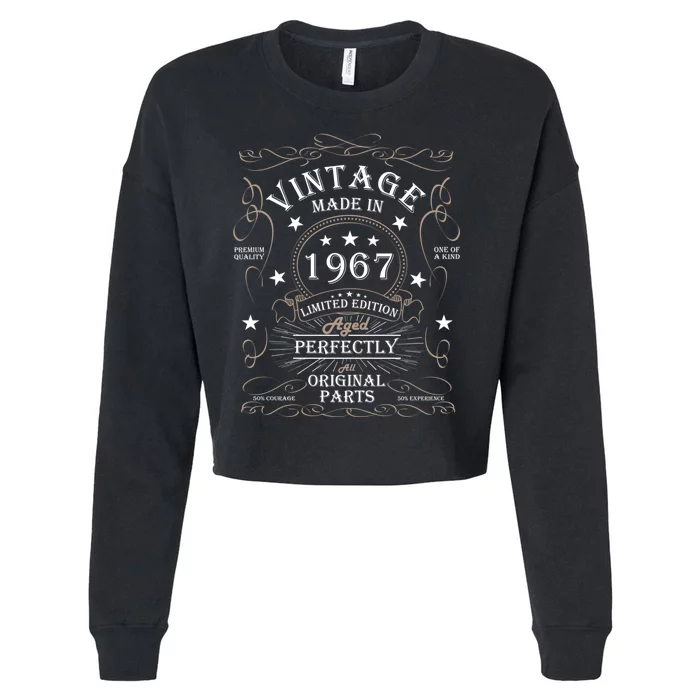 57th Birthday Retro Limited Edition Man Woman Vintage 1967 Cropped Pullover Crew