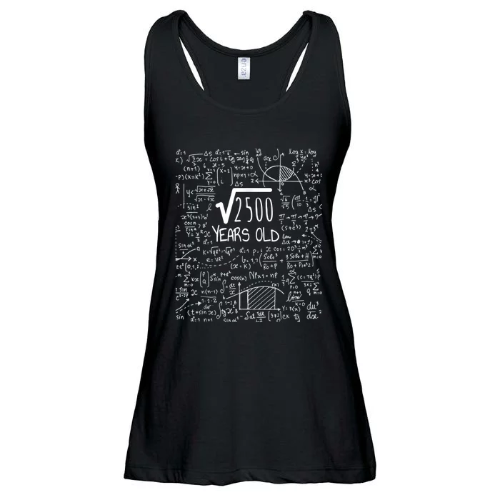 50th Birthday - Square Root of 2500: 50 Years Old Ladies Essential Flowy Tank