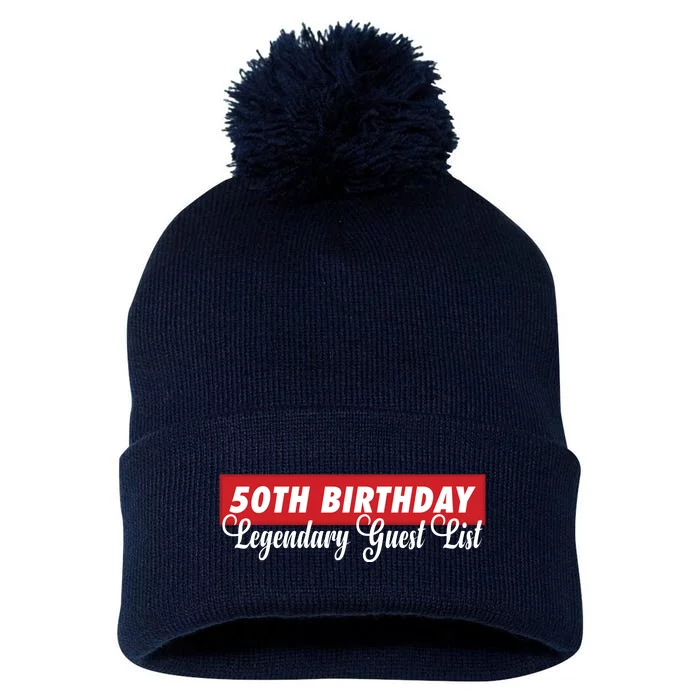 50th Birthday Signatures Guest List Birthday Party To Sign For 50 Years Pom Pom 12in Knit Beanie