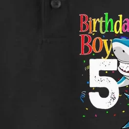 5th Birthday Shark JawSome Five Dry Zone Grid Performance Polo