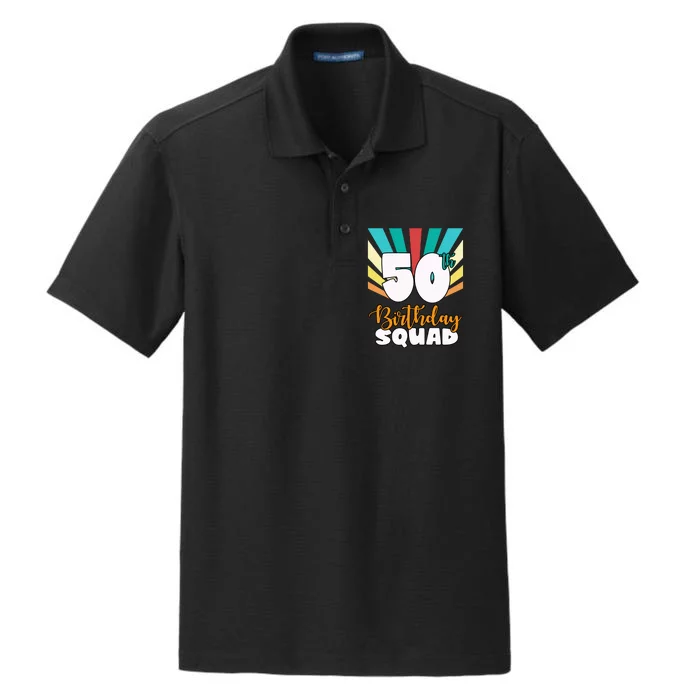 50th Birthday Squad 50 Years Old Dry Zone Grid Performance Polo