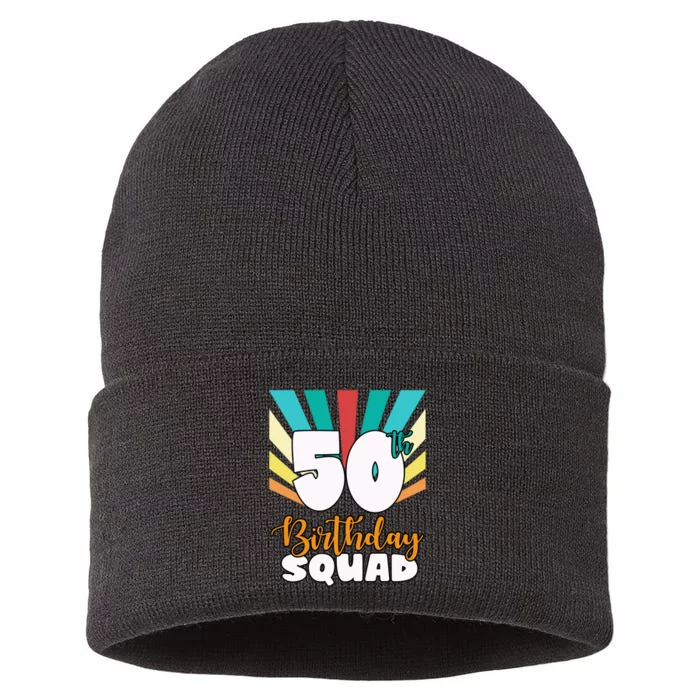 50th Birthday Squad 50 Years Old Sustainable Knit Beanie