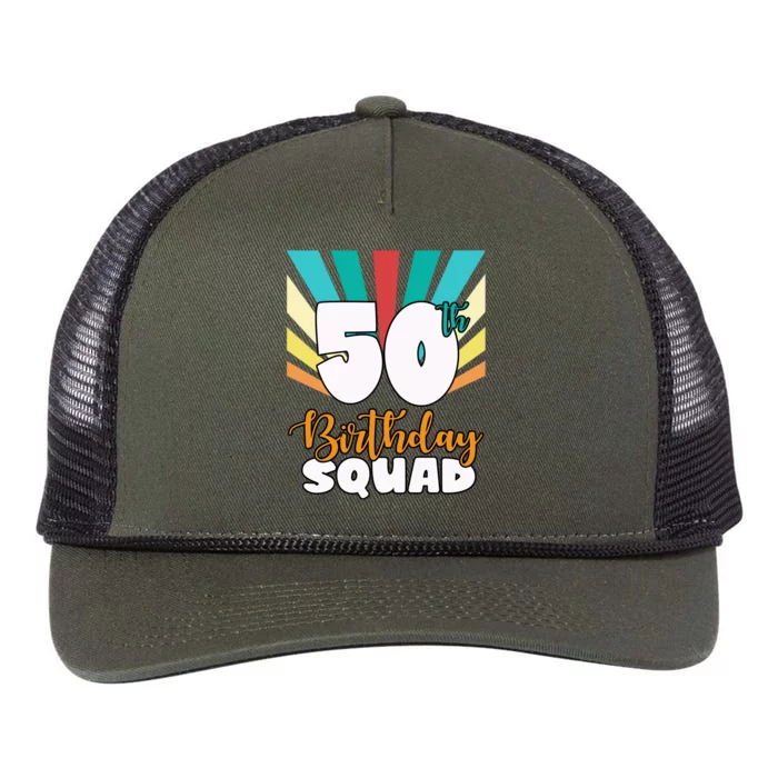 50th Birthday Squad 50 Years Old Retro Rope Trucker Hat Cap