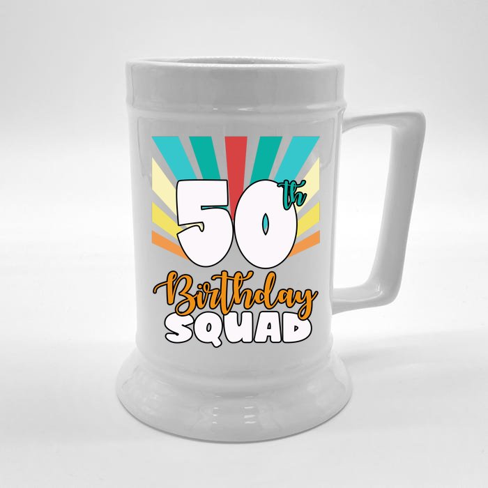 50th Birthday Squad 50 Years Old Front & Back Beer Stein