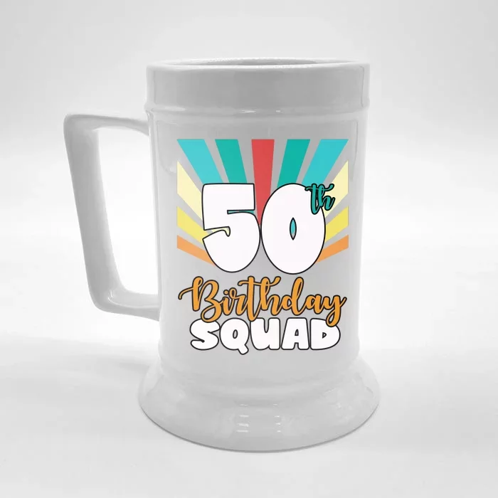 50th Birthday Squad 50 Years Old Front & Back Beer Stein