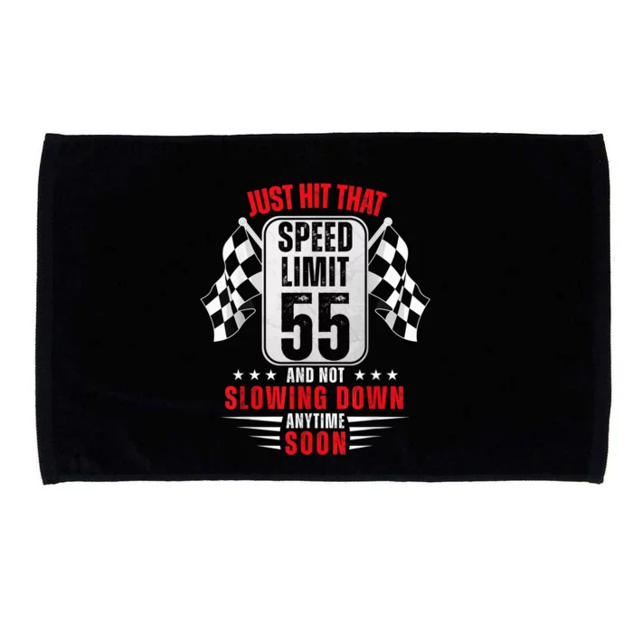 55th Birthday Speed Limit Sign 55 Years Old Funny Racing Microfiber Hand Towel