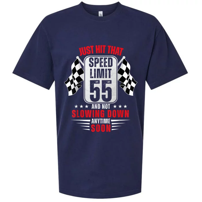 55th Birthday Speed Limit Sign 55 Years Old Funny Racing Sueded Cloud Jersey T-Shirt