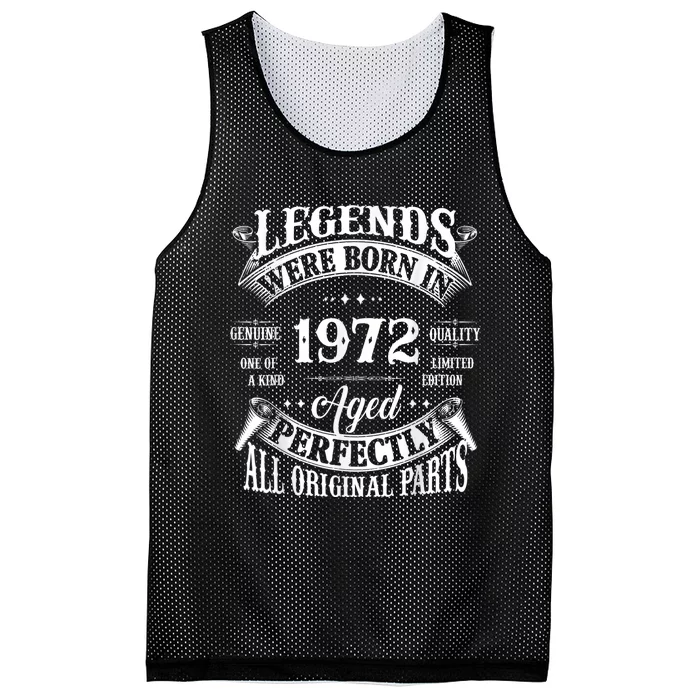 51st Birthday Tee Vintage Legends Born In 1972 51 Years Old Mesh Reversible Basketball Jersey Tank