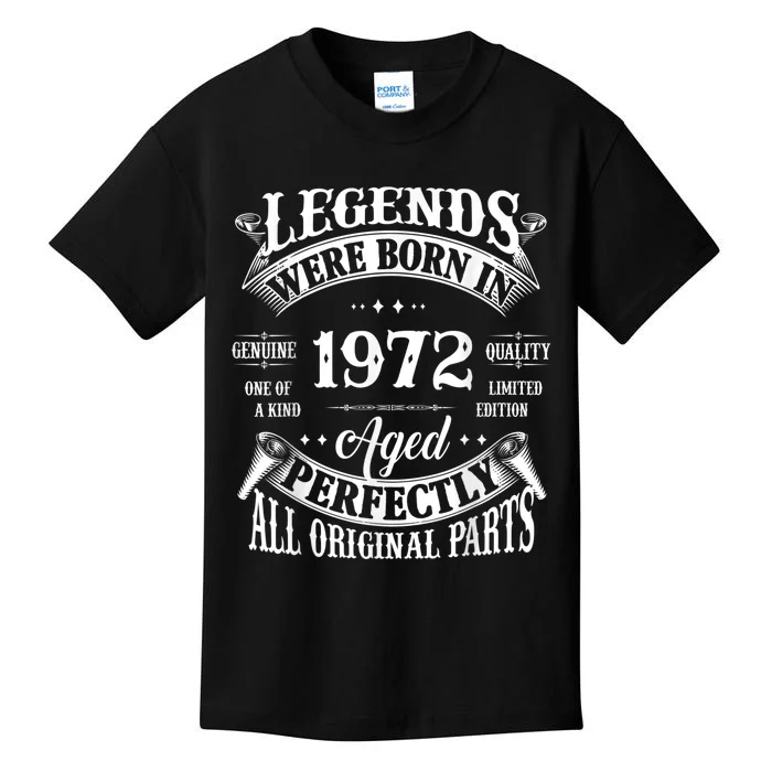 51st Birthday Tee Vintage Legends Born In 1972 51 Years Old Kids T-Shirt