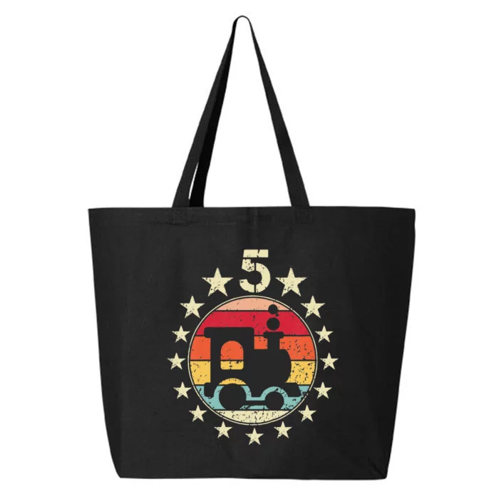 5th Birthday Train Fifth 5 Year Old Birthday 25L Jumbo Tote