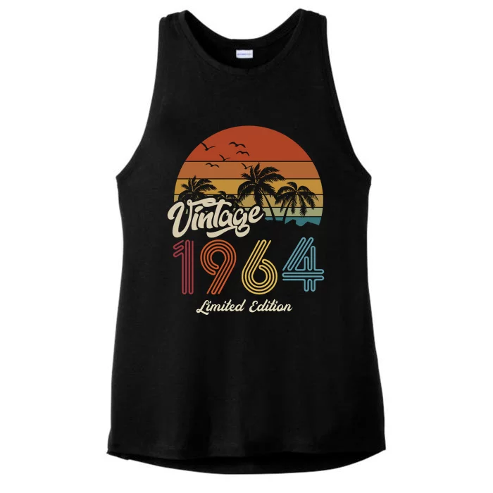 59th Birthday Vintage Limited Edition 1964 Ladies Tri-Blend Wicking Tank