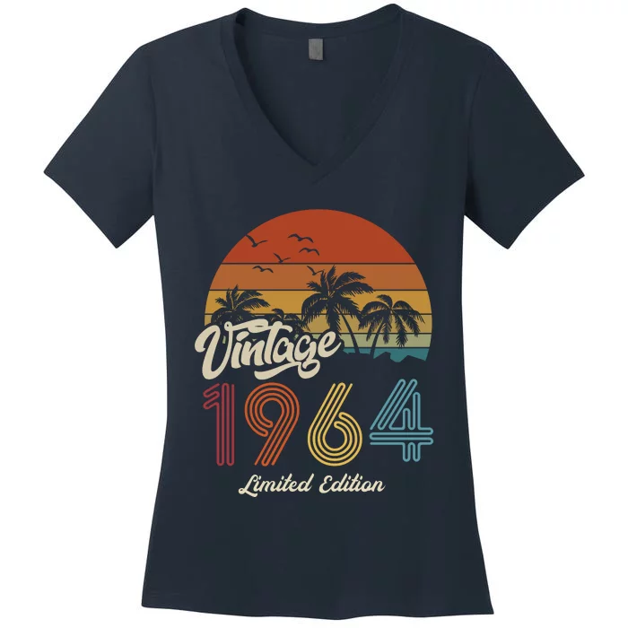 59th Birthday Vintage Limited Edition 1964 Women's V-Neck T-Shirt