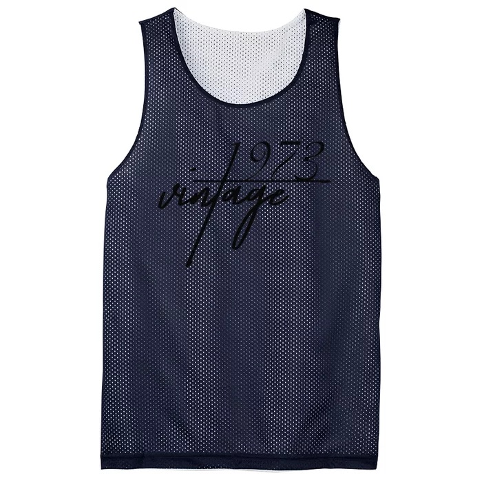 50th Birthday Vintage 1973 , Birthday Gift Idea Mesh Reversible Basketball Jersey Tank