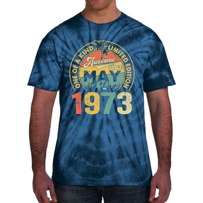 50th Birthday Vintage May 1973 Tie-Dye T-Shirt