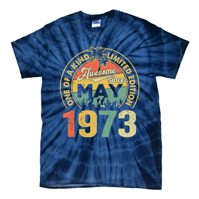 50th Birthday Vintage May 1973 Tie-Dye T-Shirt