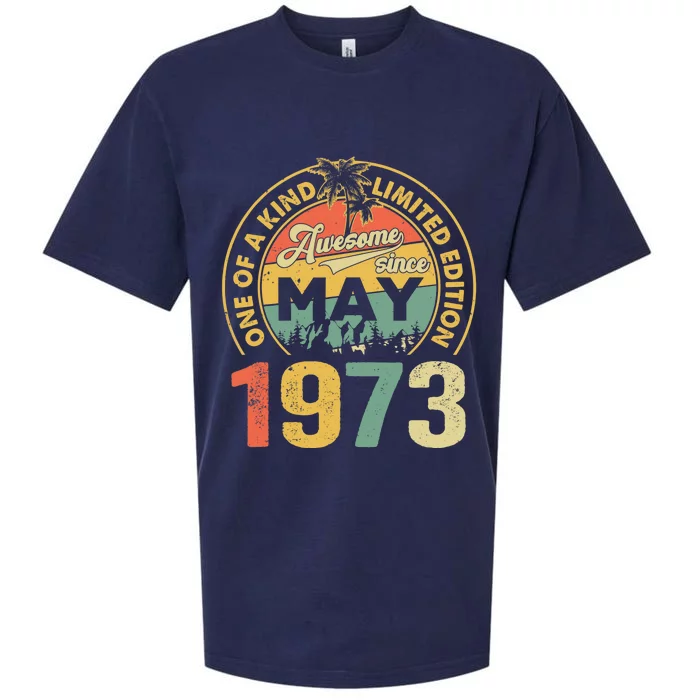 50th Birthday Vintage May 1973 Sueded Cloud Jersey T-Shirt