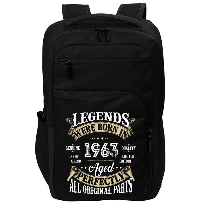 59st Birthday Vintage Legends Born In 1963 Impact Tech Backpack