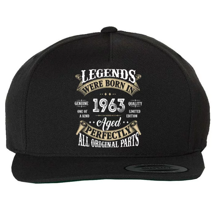 59st Birthday Vintage Legends Born In 1963 Wool Snapback Cap