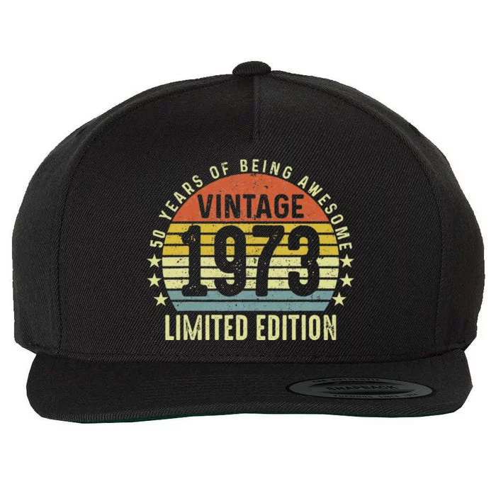 50th Birthday Vintage 1973 Turning 50 Year Old Man Women Wool Snapback Cap