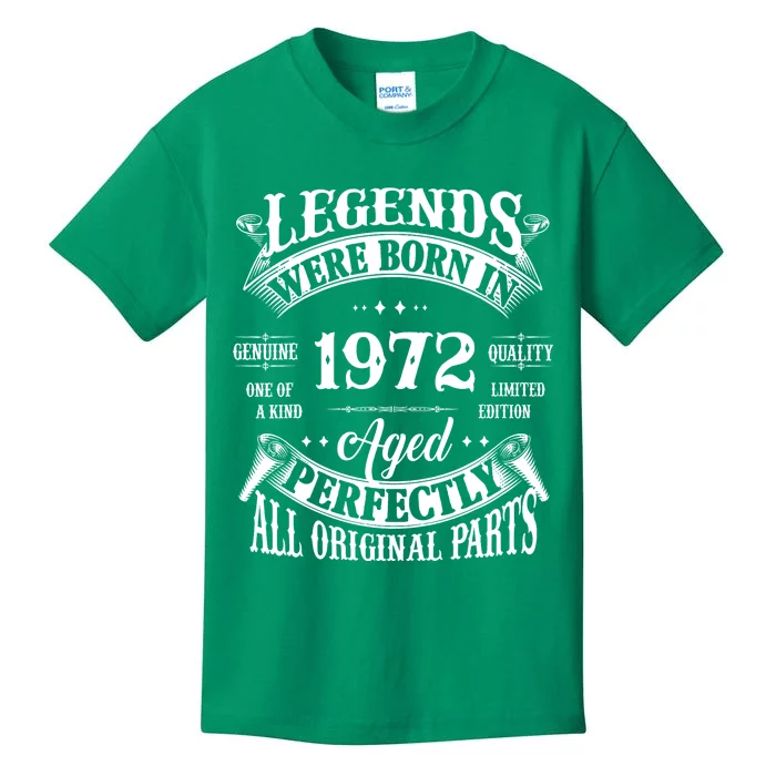 53rd Birthday Vintage Legends Born In 1972 53 Years Old Kids T-Shirt