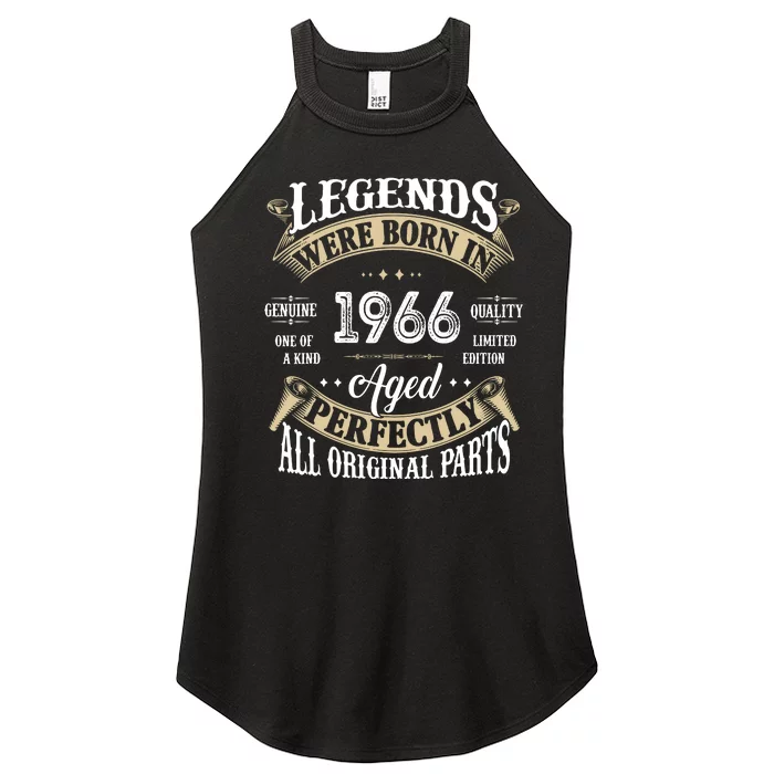 56th Birthday Vintage Legends Born In 1966 Women’s Perfect Tri Rocker Tank