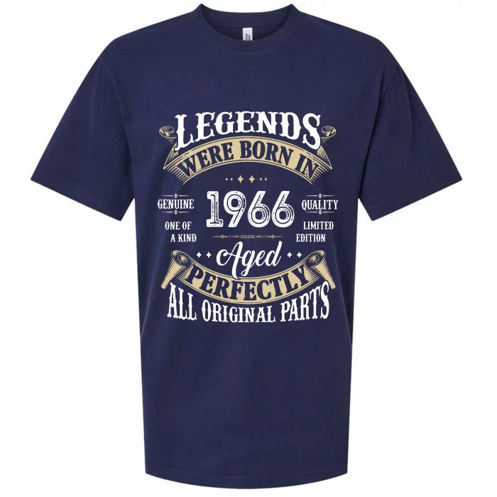 56th Birthday Vintage Legends Born In 1966 Sueded Cloud Jersey T-Shirt