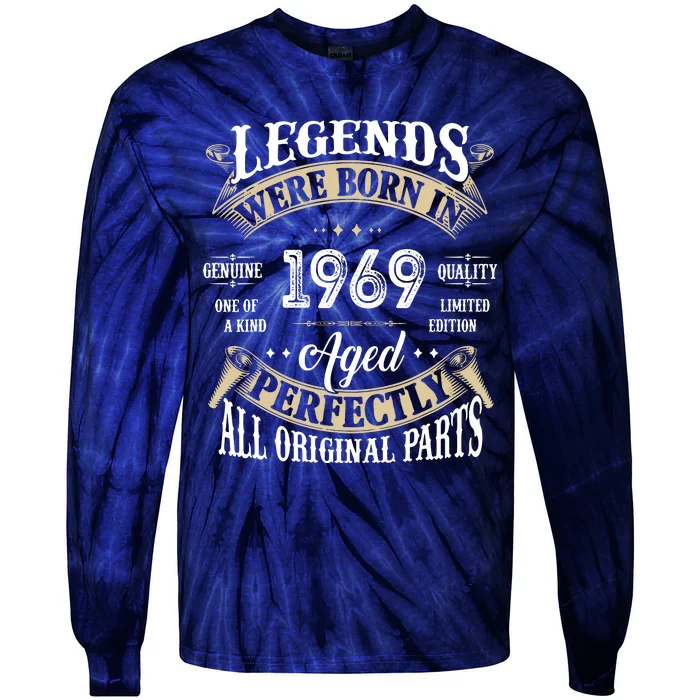 53th Birthday Vintage Legends Born In 1969 Tie-Dye Long Sleeve Shirt